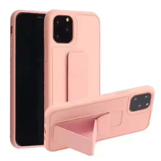Wrist Strap Foldable Holder Phone Case for iPhone 16 15 14 6 7 8 Plus 13 12 11 Pro XS Max X XR SE Drop Resistant Hard PC Cover