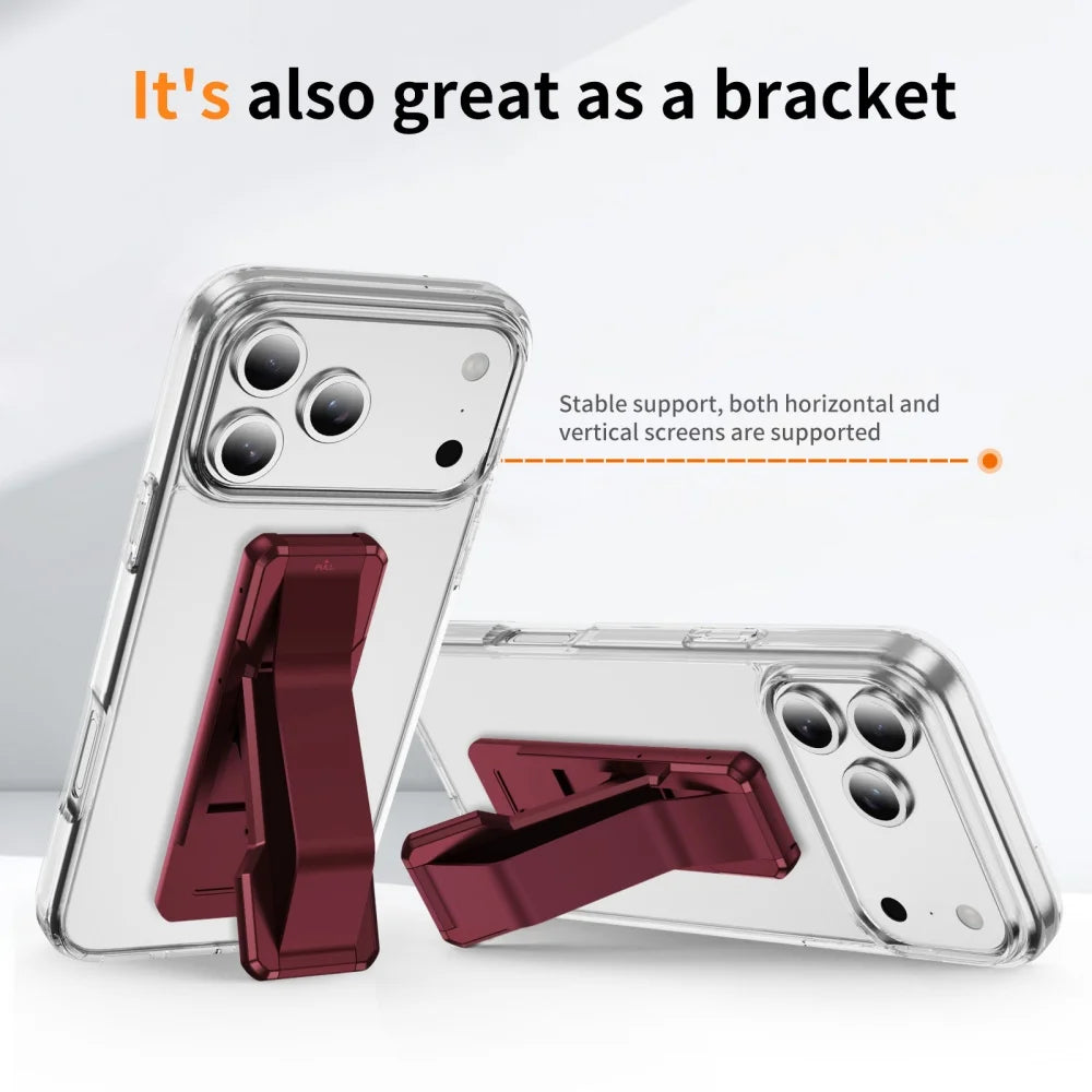 Universal Invisible Buckle Phone Holder – Foldable Back Sticker, Telescopic Wristband & Finger Grip Stand for All Smartphones