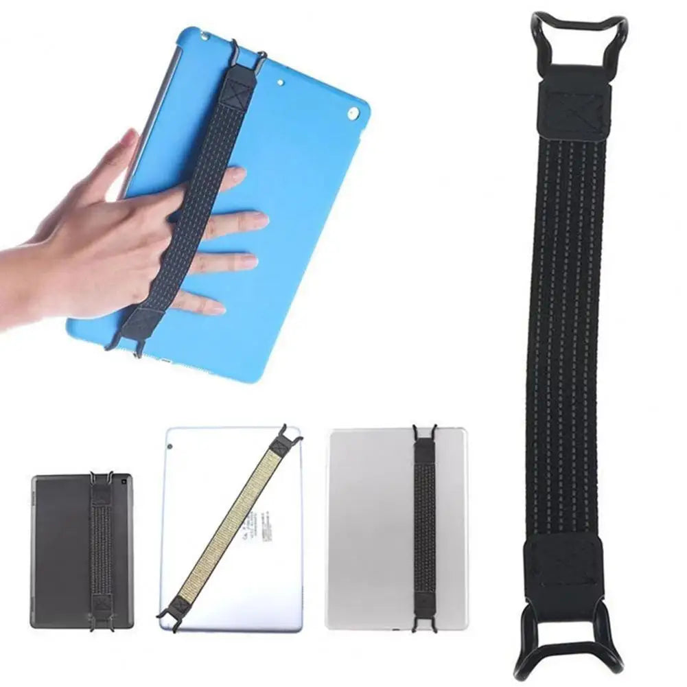 Universal Tablet & Phone Hand-Strap Stand with Finger Grip – Secure Elastic Band & Metal Bracket for iPad, iPhone, Samsung & More